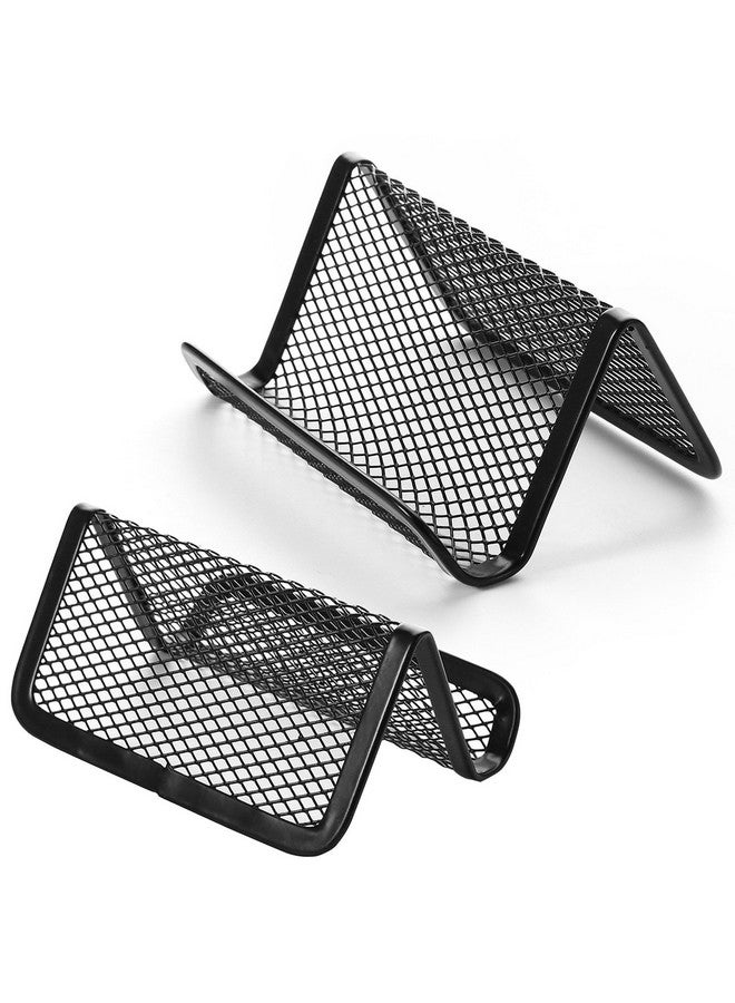 سورس تون حامل بطاقات عمل شبكي معدني من سورس تون، حامل بطاقات الاسم لعرض بطاقات العمل في المكتب، منظم 50 بطاقة، 6 عبوات - Image 3