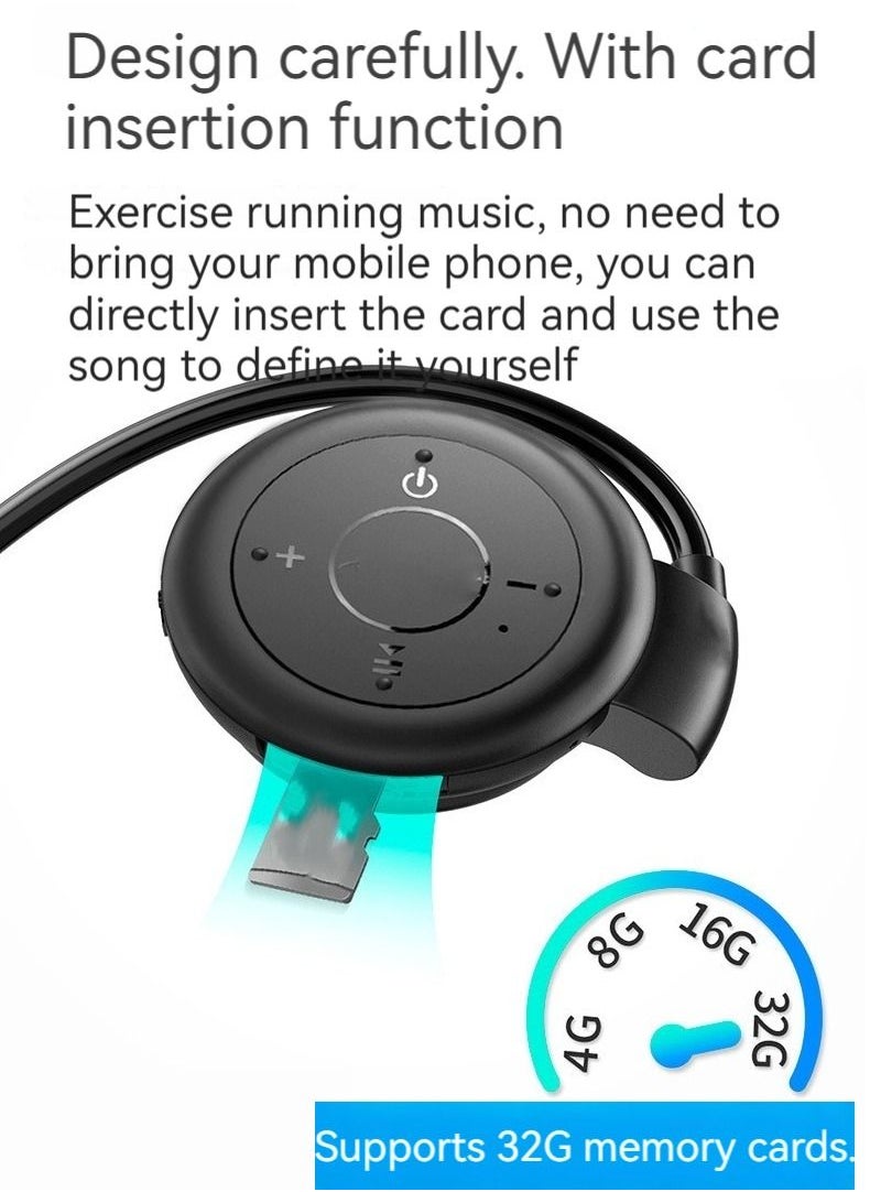 M MIAOYAN - M MIAOYAN wireless Bluetooth headset sports running Bluetooth headset can be inserted into the memory card and comes with its own memory. The head-mounted ear-hanging Bluetooth headset does not enter - Image 1