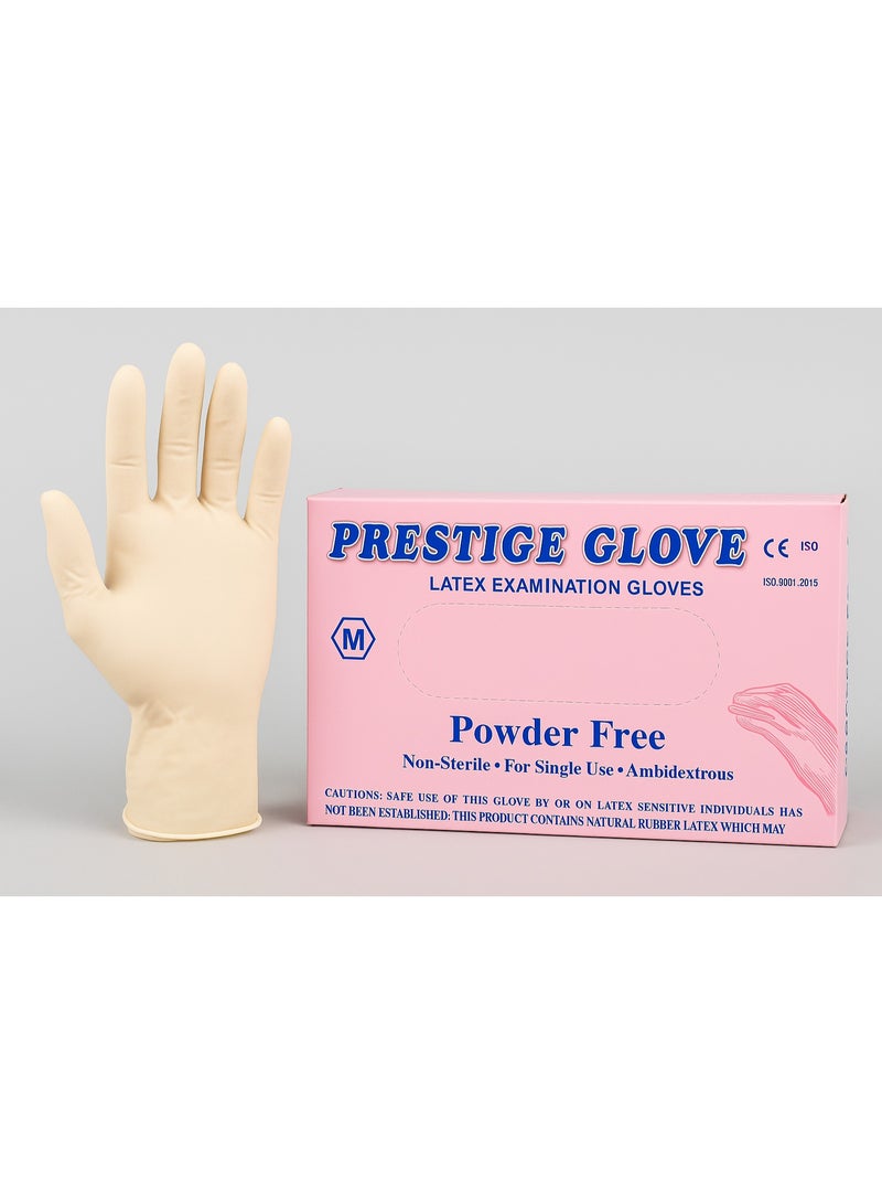جوانتي لاتكس فحص طبي بدون بودرة – Prestige Glove – مقاس Medium – للاستخدام الطبي والمهني – جودة عالية - Image 3