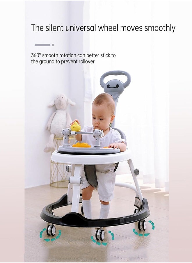 0TO1 TECH 5 In 1 Foldable Baby Walker With Wheels, Musical Food Tray Shade For Boys/Girls, 6 - 12 Months  - Image 4