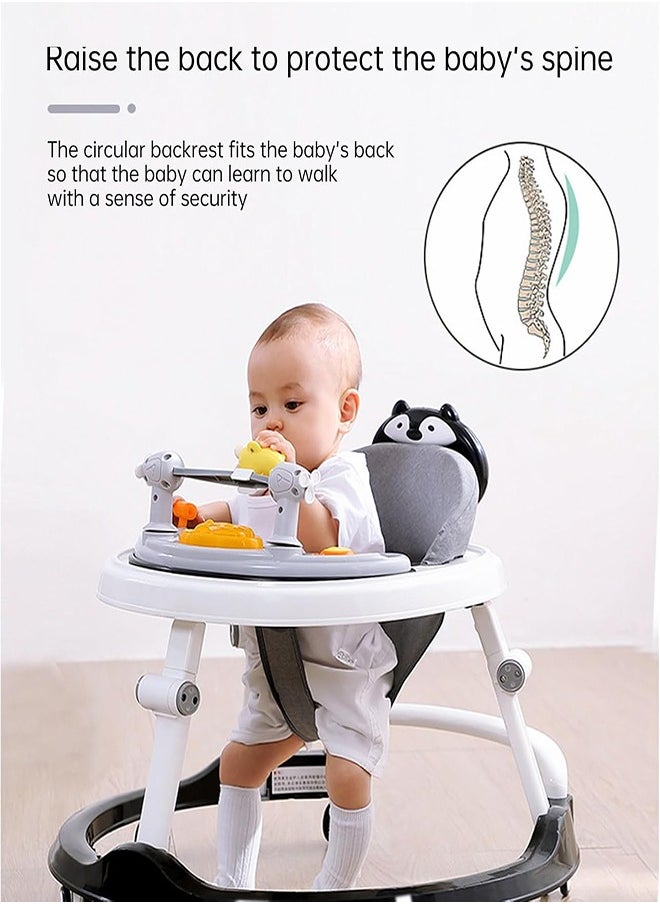 0TO1 TECH 5 In 1 Foldable Baby Walker With Wheels, Musical Food Tray Shade For Boys/Girls, 6 - 12 Months  - Image 3