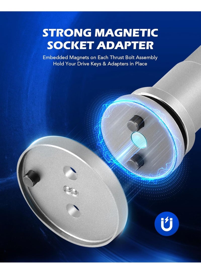 مجموعة أدوات ضغط الفرامل 22 فرس مكعب، أداة ضغط كباس الفرامل للخدمة الشاقة ومجموعة أدوات الرياح الخلفية لاستبدال بطانة الفرامل، مجموعة أدوات الفرامل ذات القرص العالمي مع علبة زرقاء - Image 3