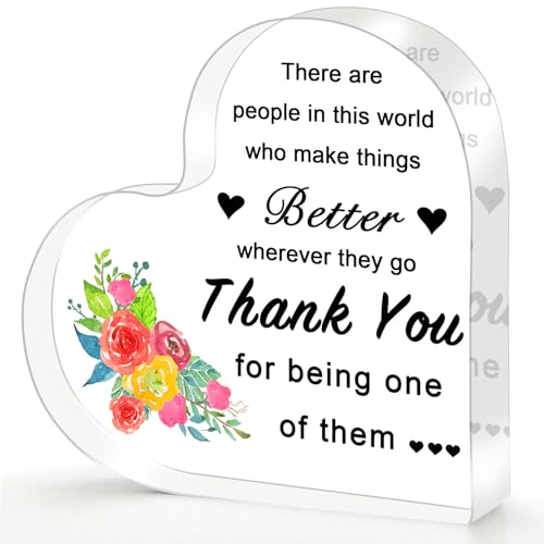 ilifemate Thank You Gifts Acrylic Heart Keepsake – Inspirational Appreciation Gift for Women, Men, Employees, Nurses, Teachers, Boss, Manager, Coworkers – 4x4x0.4” Desk Decor for Farewell, Retirement, Admin Day - Image 1