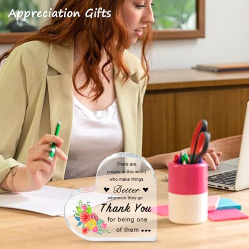 ilifemate Thank You Gifts Acrylic Heart Keepsake – Inspirational Appreciation Gift for Women, Men, Employees, Nurses, Teachers, Boss, Manager, Coworkers – 4x4x0.4” Desk Decor for Farewell, Retirement, Admin Day - Image 2