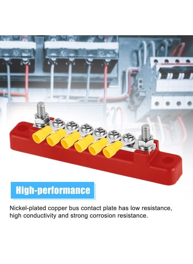 2PCS Bus Bar 48V DC 300V AC Power distribution block M6 Terminal Studs M4 Terminal Screws 12 Volt Battery Busbar with Cover Power Distribution Block for Marine, Automotive, Solar Wiring - Image 3