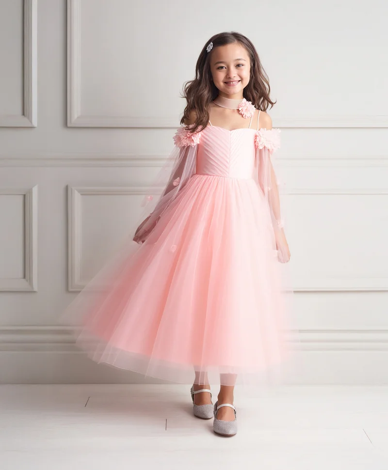 مارك وميا فستان مارك وميا بياقة مكشوفة مزين بالزهور - وردي