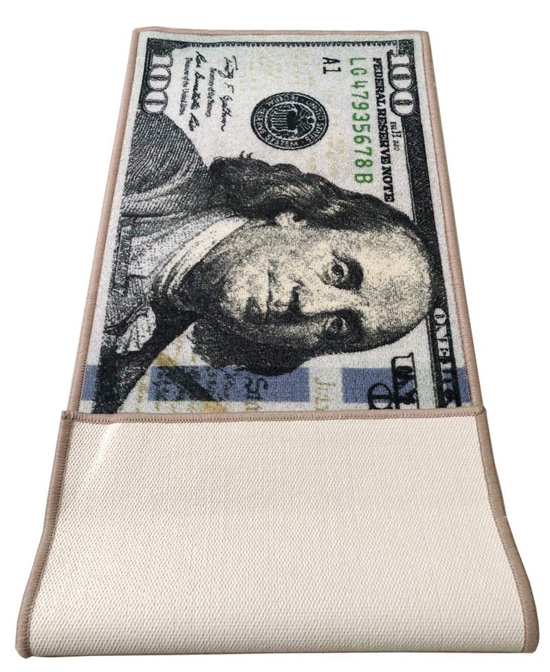 HUAHOO Money Rugs 100 Dollar Bill Runner Cool Area Rug for Living Room Kitchen Rug Laundry Runner Rug Bedroom Bathroom Mat (18" x 43") - Image 3
