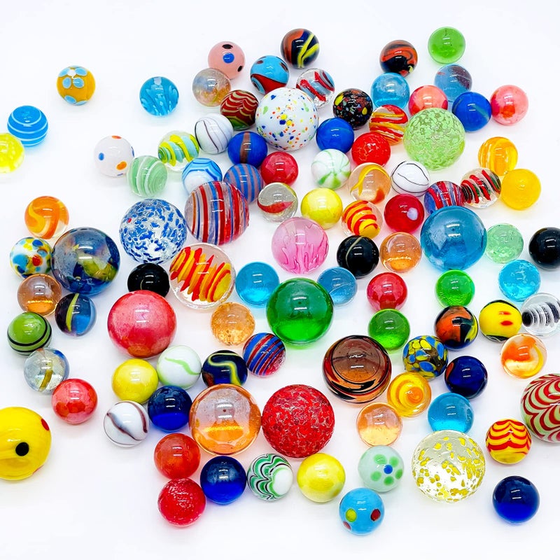 Miutrue 100 Assorted Marbles Bulk Cheap for Kids Ages 4812 Play Marbles Physical Therapy Glow in The Dark Glass Marbles - Image 2