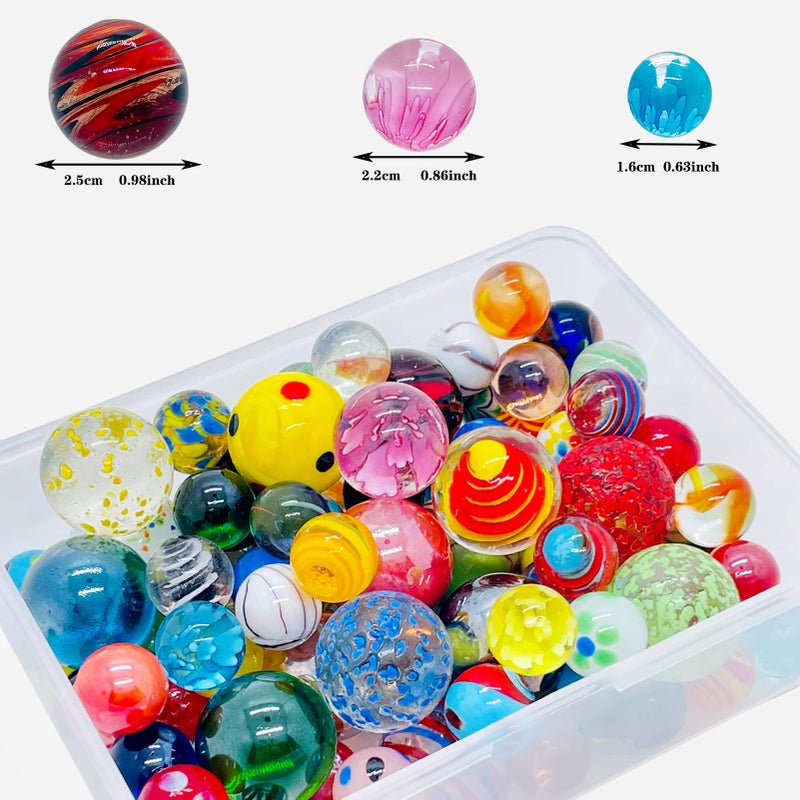Miutrue 100 Assorted Marbles Bulk Cheap for Kids Ages 4812 Play Marbles Physical Therapy Glow in The Dark Glass Marbles - Image 3