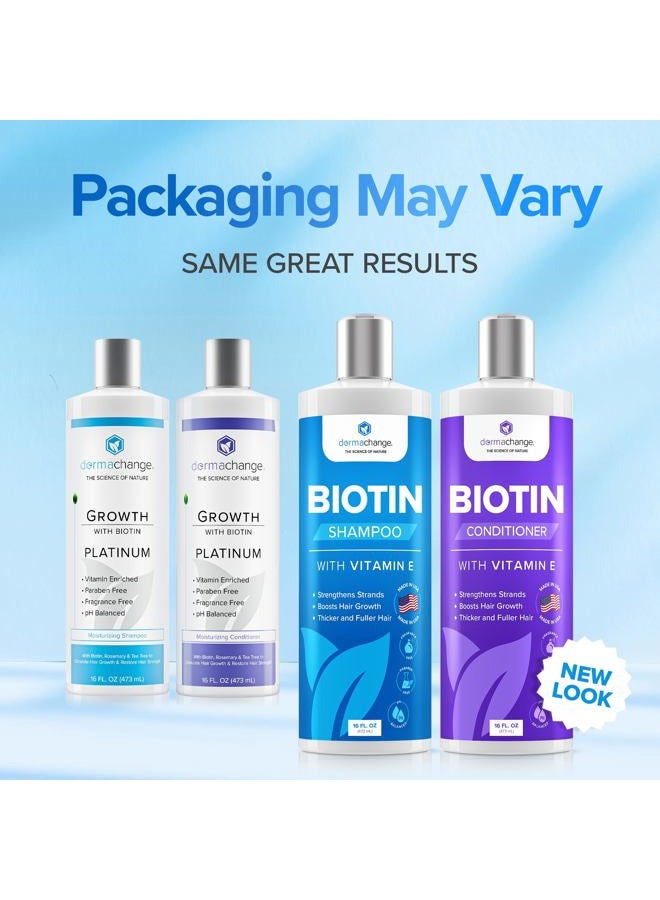 dermachange Biotin Shampoo and Conditioner Set - Hair Growth Shampoo and Conditioner for Men & Women - Shampoo Conditioner for Dry, Damage & thinning hair with Tea Tree, Manuka Honey & Rosemary 16oz - Image 2