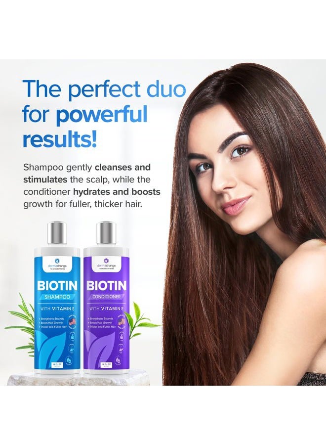 dermachange Biotin Shampoo and Conditioner Set - Hair Growth Shampoo and Conditioner for Men & Women - Shampoo Conditioner for Dry, Damage & thinning hair with Tea Tree, Manuka Honey & Rosemary 16oz - Image 5