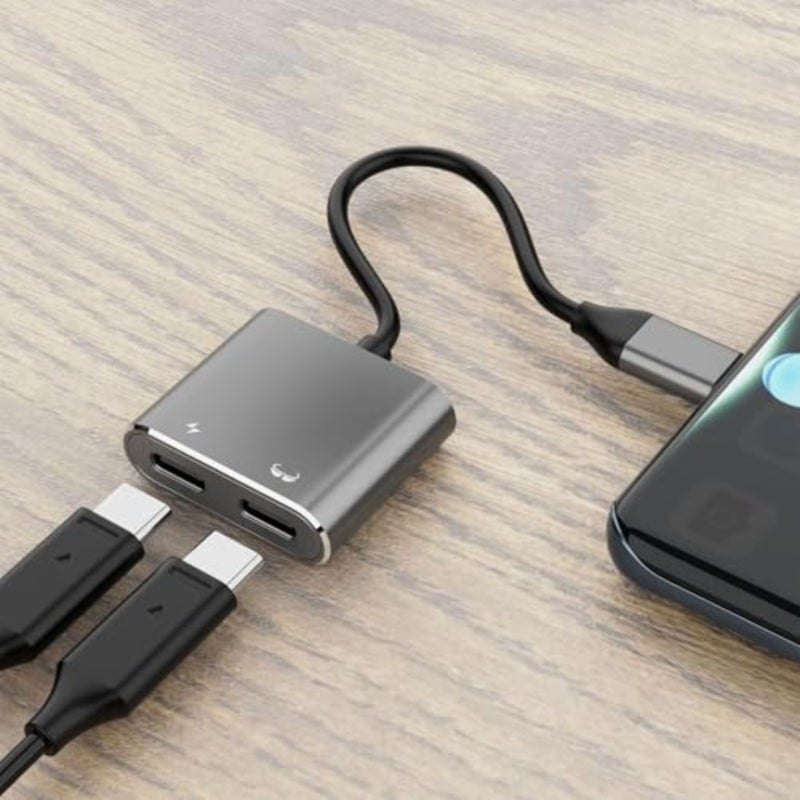 محول نظارات USB C إلى AR، محور مزدوج من النوع C مع إخراج فيديو 4K 60 هرتز وشحن PD 100 وات، متوافق مع XREAL Air 2 Pro لـ RayNeo Air 2s لـ Pro One لـ ROG - Image 2