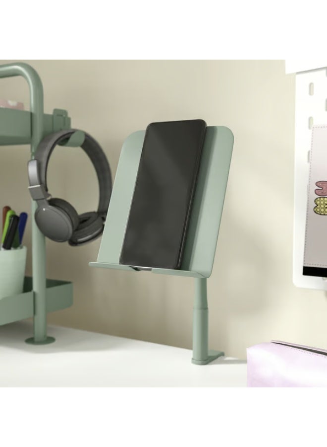 Universal Phone & Tablet Holder with Clamp – Light Grey-Green | Adjustable Desk Mount Stand, 360° Rotation, Strong Anti-Slip Grip, Hands-Free Viewing for iPhone, Samsung, iPad & All Devices - Image 2