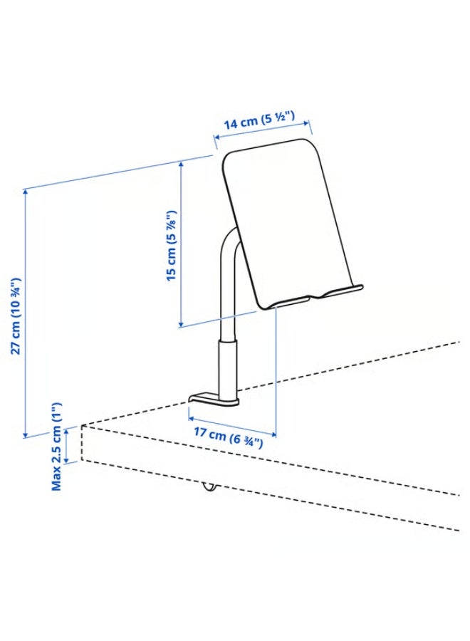Universal Phone & Tablet Holder with Clamp – Light Grey-Green | Adjustable Desk Mount Stand, 360° Rotation, Strong Anti-Slip Grip, Hands-Free Viewing for iPhone, Samsung, iPad & All Devices - Image 4