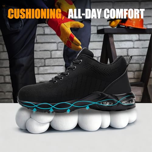 GLANOUDUN Steel Toe Protective Work Shoes for Men – Lightweight Safety Work Shoes with Kevlar Midsole, Comfortable Work Footwear for Construction & Industrial - Image 5