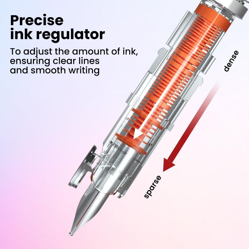 WRITECH Fountain Pen Fine Nib: Black Ink Retractable Pen Set Includes 5 Ink Cartridges Smooth Writing No leaking for Gift (Blue) - Image 5