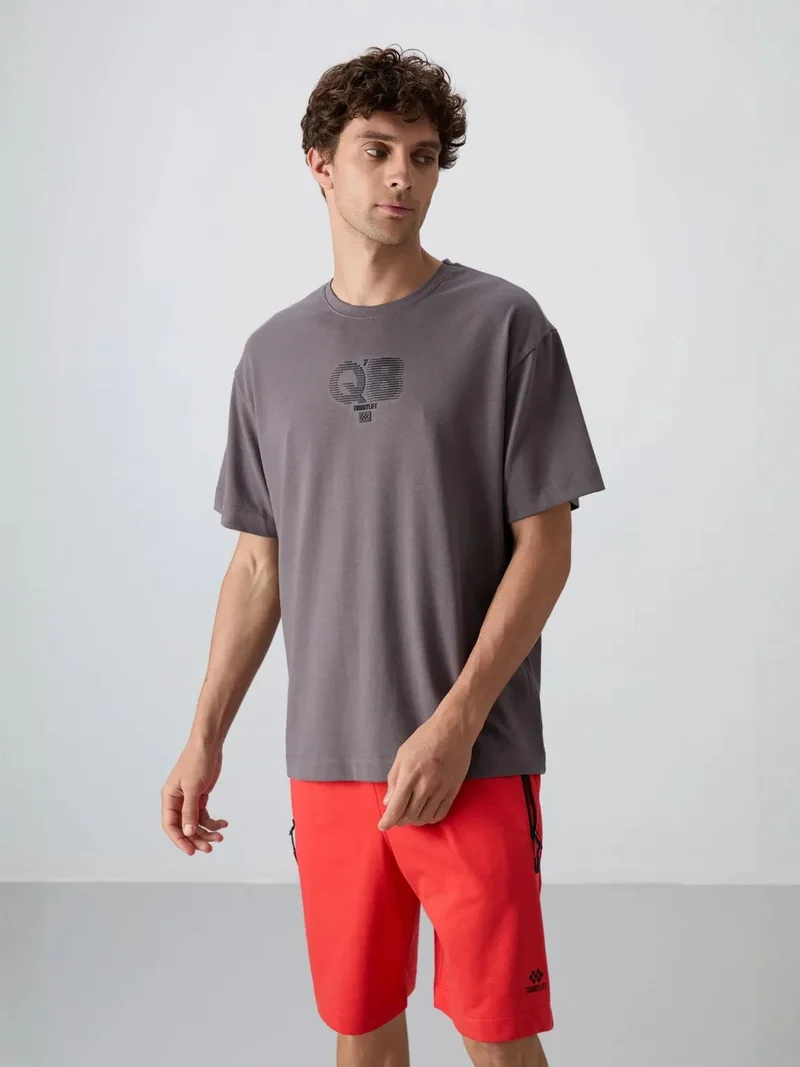 TOMMYLIFE TOMMY Oversized Printed Logo Crew Neck T-Shirt