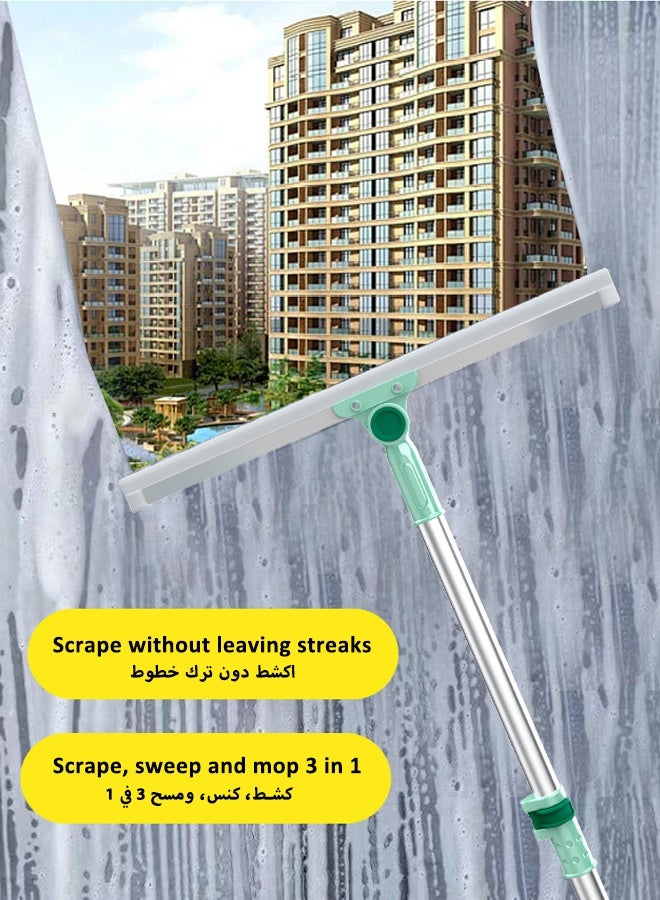 HQ-GAMING Floor Squeegee with 180° Rotating Head, Squeegee for Floor Long Handle, Squeegee Broom, Silicone Floor Squeegee for Window Cleaning, Bathroom Tile, Garage Concrete, Deck, Shower Glass - Image 5