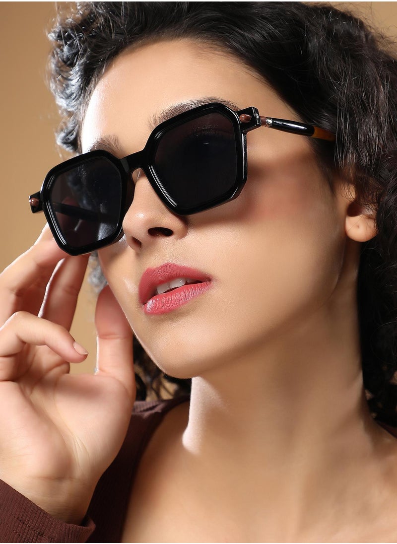 Haute Sauce Polarized Full Rim Oversized Sunglasses For Women  - Image 4