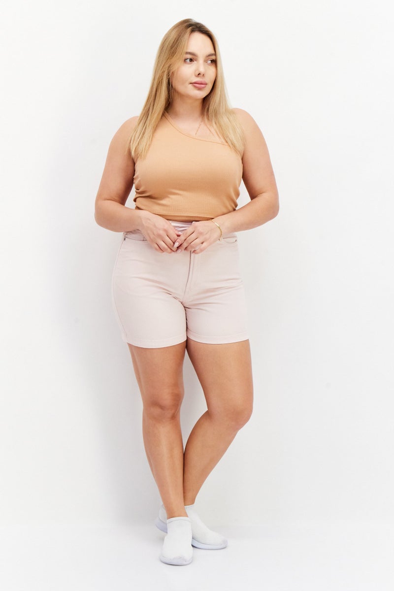 rvca Women Plain Denim Shorts, Light Pink - Image 3