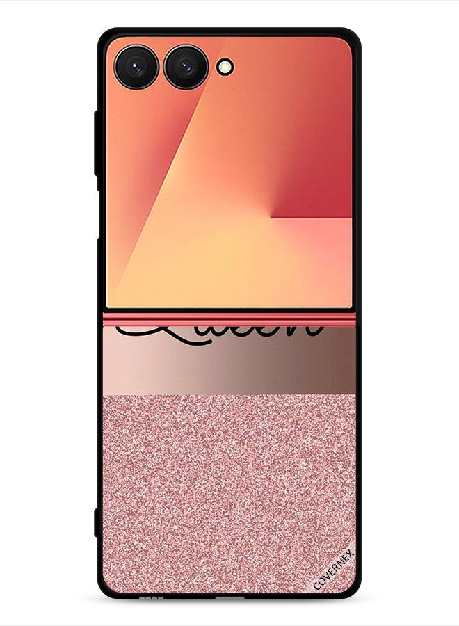 Covernex Samsung Galaxy Z Flip7 Protective Case Cover Queen Glitters Background - Image 1