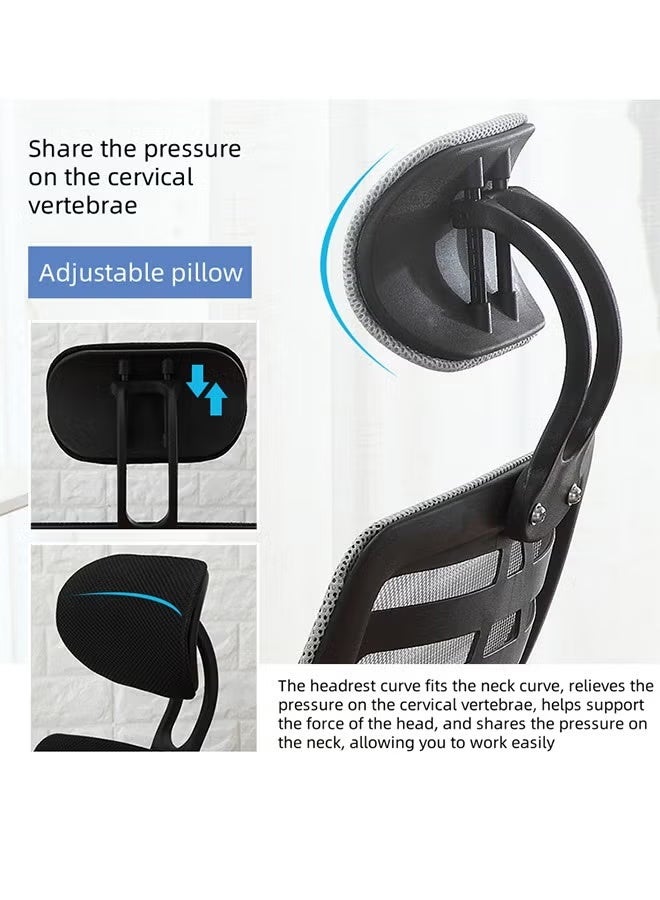 Ergonomic Office Chair, With Rollers Swivel Comfort Computer Chair, Desk Chair, Game Chair, With Lumbar Support and Shoulder Neck Support, Armrests and Headrests - Image 3