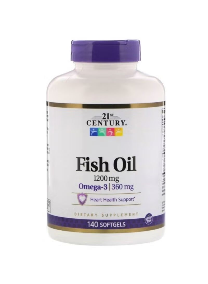 21st Century Omega-3 fish oil dietary supplement, 1200 mg - 140 softgels - Image 1