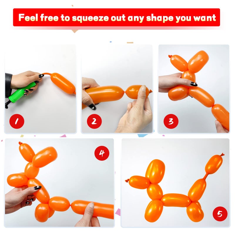 ZBYDNG Long Balloons Animals, Thickening 260 Balloons for Tying Balloon Arch, Twisting Latex Magic Modeling Skinny Birthday for Kidâ€˜s Party Wedding Decoartion 100pcs (Color) - Image 3