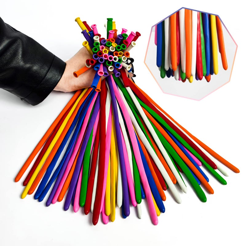 ZBYDNG Long Balloons Animals, Thickening 260 Balloons for Tying Balloon Arch, Twisting Latex Magic Modeling Skinny Birthday for Kidâ€˜s Party Wedding Decoartion 100pcs (Color) - Image 5