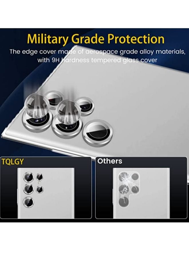 Samsung Galaxy S23 Ultra Camera Lens Protector, 9H Tempered Glass Camera Cover Screen Protector Metal Individual Ring for S23 Ultra Accessories with Installation Tray - Image 3