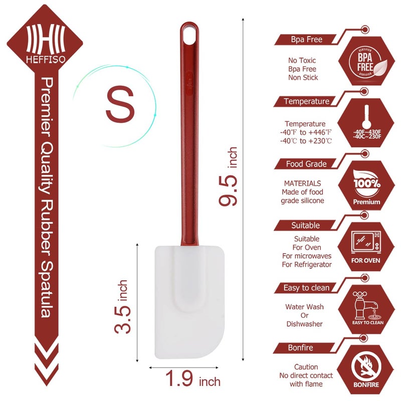heffiso 15 PCS Commercial Grade Silicone Spatulas Heat Resistant  9.5-Inch Silicone Rubber Spatulas  Commercial Silicone Rubber Spatulas for Baking  Nonstick & BPA-Free - Image 2