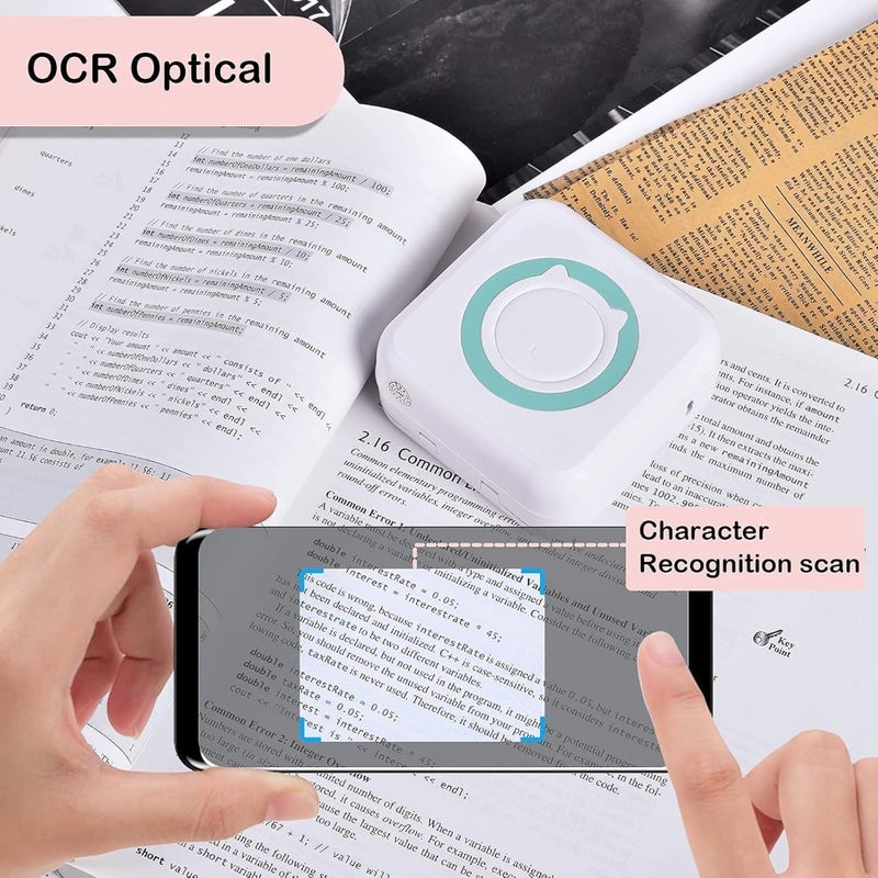 Mini Pocket Sticker Printer, Bluetooth Wireless Portable Thermal Printer for Notes Memo Photos and Labels Compatible with iOS Android On-the-Go Printing - Image 3
