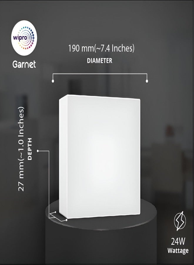 wipro Garnet 24W Rimless Square Led Surface Panel|Neutral White Light (4000K)|Elegant Rimless Design for Wider Spread of Light|Surface Mounted Led Down Light for Ceiling|Pack of 1, Polycarbonate - Image 2
