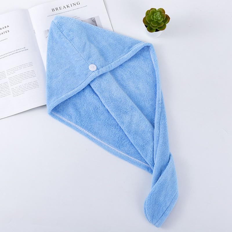 Outlay Home Hair Towel Wrap Absorbent Towel Hair-Drying Bathrobe Magic Hair Warp Towel Turban Super Quick-Drying Microfiber Bathing Cap for Girls and Women (Multicolor) - 1 Piece - Image 2