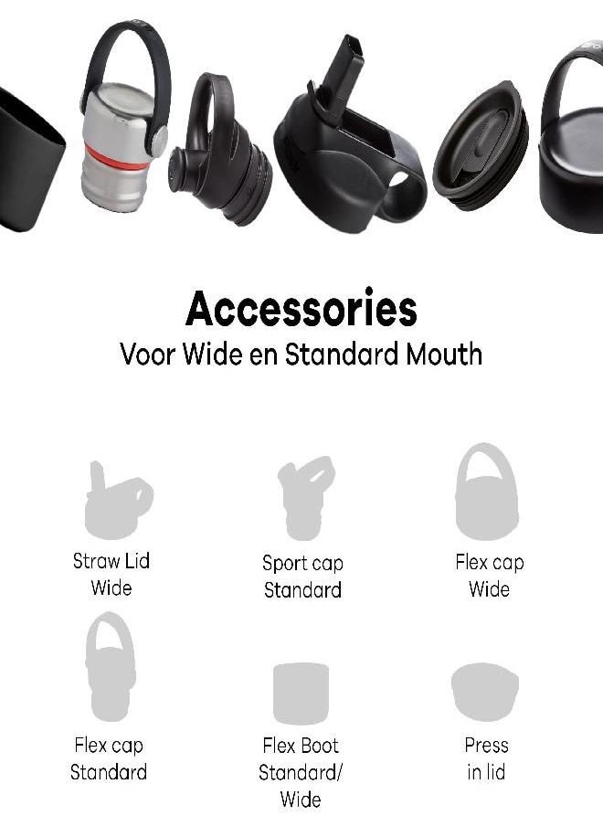 Hydro Flask Flask Flex Boot - Accessory Silicone Water Bottle Protector - Dishwasher Safe, Bpa-Free, Non-Toxic Black Medium 