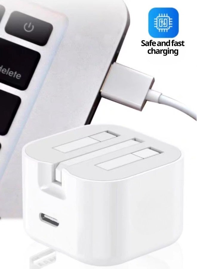 Iphone Charger Original T-C 35w Foldable Fast Charger For Iphone 16, Iphone15 Pro Max Charger With Usb C Port 35 Watt With 1m Iphone Fast Charging Cord Type C To C For Iphone 16 / 15 Pro Max/15 Pro/15 Plus/15,Huawei, Samsung S24 And All Usb C Mobiles / Tabs - White - Image 5