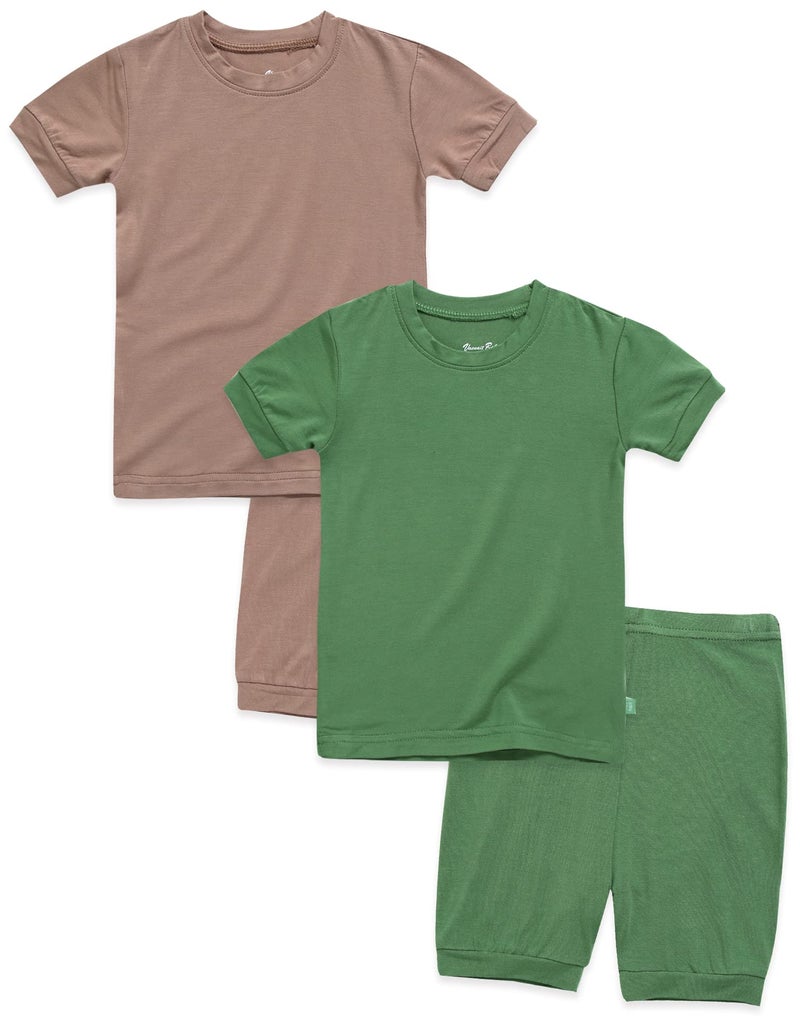 VAENAIT BABY Infant Kids Toddler Sleepwear Pajamas Pjs 4pcs Set Colorful Brown+Green JM - Image 1