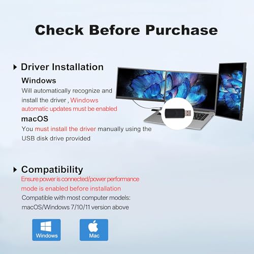 DEPGI 14" Laptop Screen Extender Built-in Cooler, 1200P FHD One Cable Connect Portable Triple Monitor, Dual Screen Monitor Fits 13"-17.3" Laptop with Stand for MacOS/Windows - Image 5