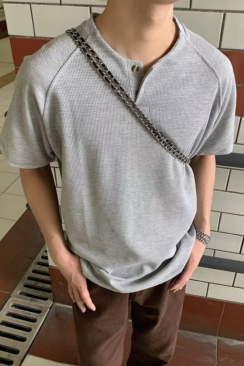New Short-sleeved T-shirt Men's Summer Korean-style Trendy Simple Half-sleeved Top Hong Kong-style Loose Casual Trendy Brand T-shirt - Image 1
