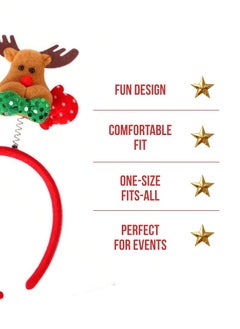 ZAFAA HOME Floral & Antler Christmas Headband – 24x19cm Festive Party Accessory for Seasonal Celebrations, Costumes, and Holiday Gatherings  - Image 5