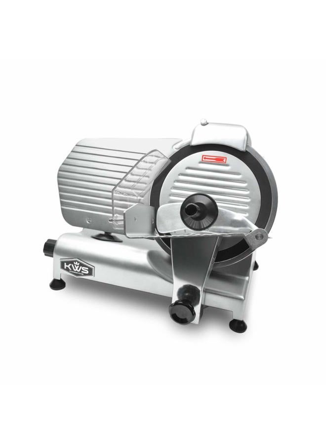 KWS KitchenWare Station آلة تقطيع اللحم الكهربائية KWS MS-10NT بقوة 320 واط، بشفرة 10 بوصات مغطاة بالفولاذ المقاوم للصدأ 304 مع طلاء تفلون، لتقطيع اللحم/الجبن/الطعام، منخفضة الضوضاء للاستخدام التجاري والمنزلي [معتمدة من ETL و NSF] - Image 1