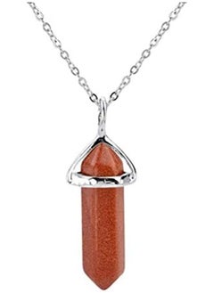 Generic 925 Silver Plated Chain With Natural Stone Pendant 