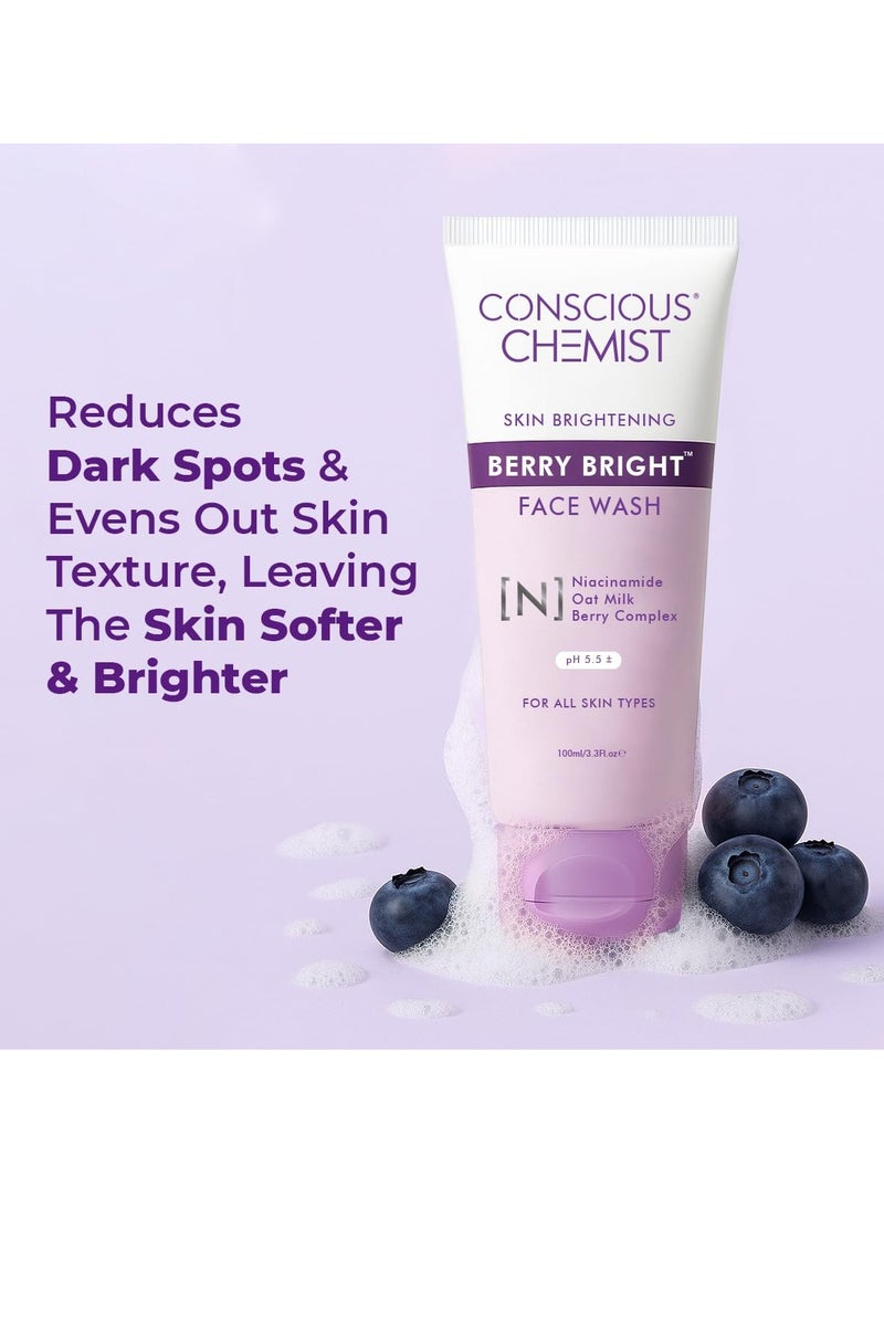 كيميائي واعي مجموعة غسول الوجه لتفتيح المسام وتنقية المسام من شركة كونشس كيمست، مع مجموعة توفير فائقة مع النياسيناميد والتوت الأزرق 100 مل، عبوة من قطعتين - Image 4