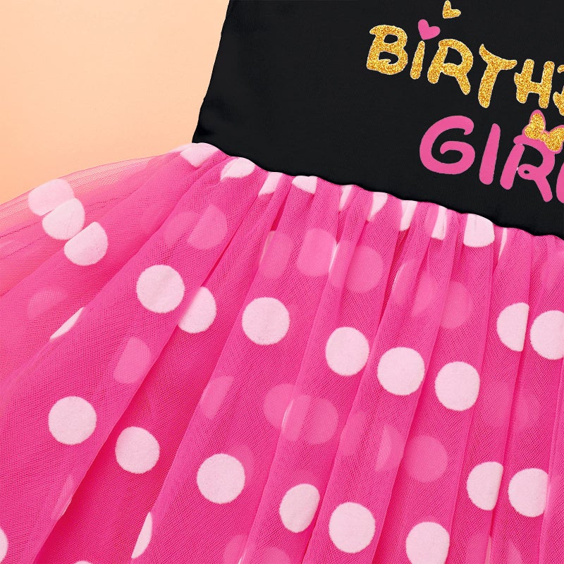 IMEKIS Mouse 2nd Birthday Outfit Baby Girls Dress Polka Dots Mini Tutu Headband Two Years Old Cake Smash Photo Shoot Toddler Second Mouse Birthday Party Black+Rose Bowknot 18-24 Months - Image 5