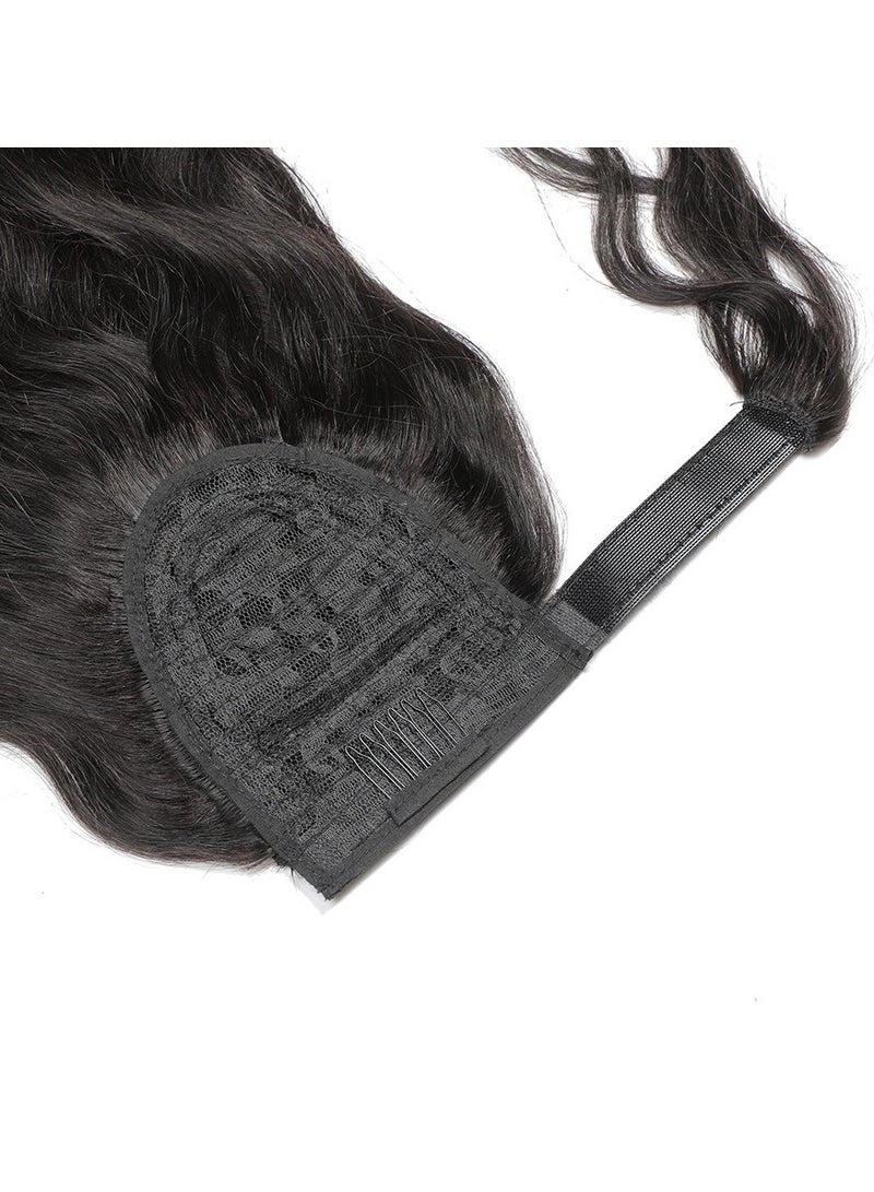 إستيل وصلات ذيل الحصان، وصلات ذيل الحصان بشعر طبيعي 100%، قطعة شعر حقيقية مع معجون سحري ومشط للنساء - Image 3