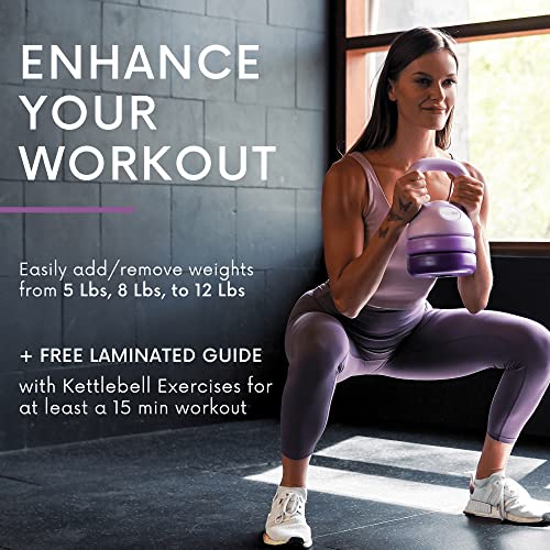 Polyfit Adjustable Kettlebell | 5 lb - 12 lb | Kettlebell Weights Set for Home Gym (PURPLE) - Image 5