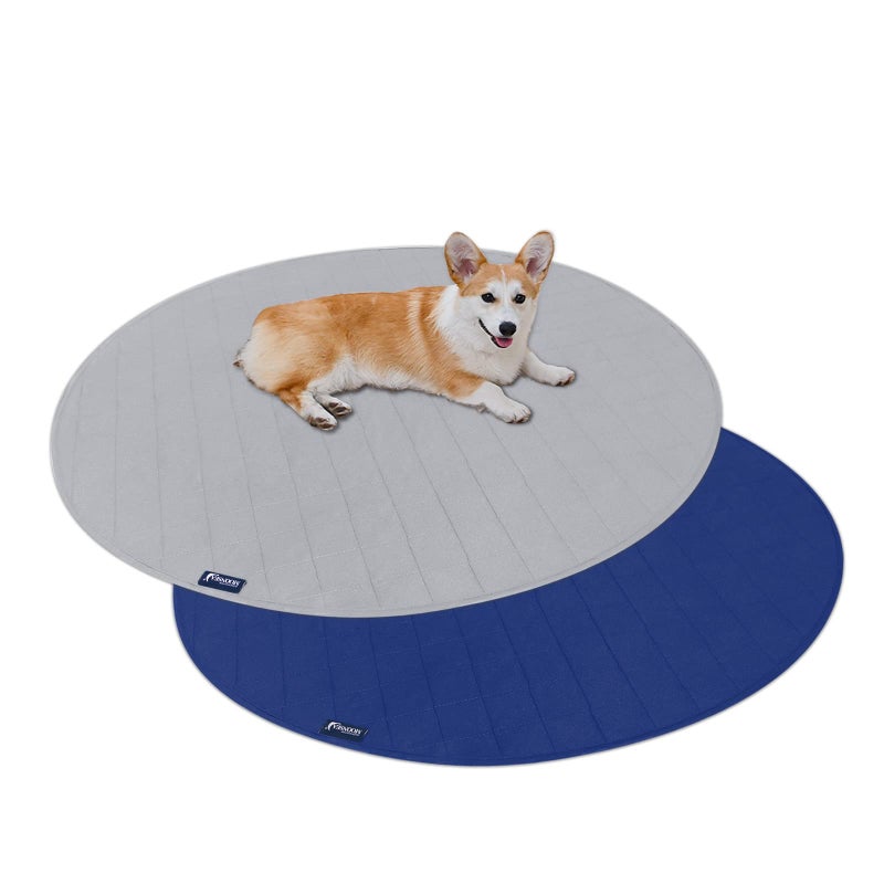 Washable Dog Pee Pads 2 Pack Waterproof Dog Whelping Pads Reusable Pee Pad Quilted Fast Absorbing Training Pads for Dogs Housebreaking Absorption Pads Grey  Navy