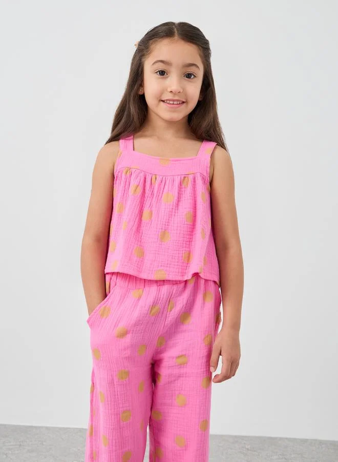 Styli Styli Printed Strappy Top and Pants Set
