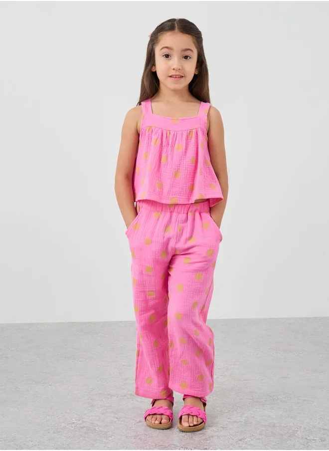 Styli Styli Printed Strappy Top and Pants Set