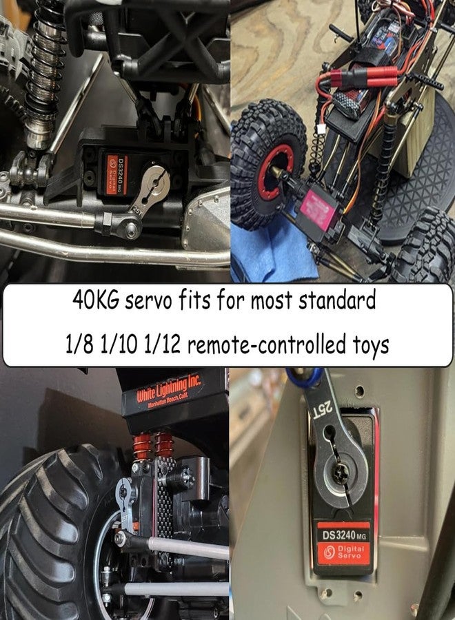 Stemedu 40KG RC Servo High Torque Digital Servo All Metal Gear Steering for 1/8, 1/10, 1/12 RC Car Crawler Robot (Control Angle 270°, Pack of 2) - Image 4